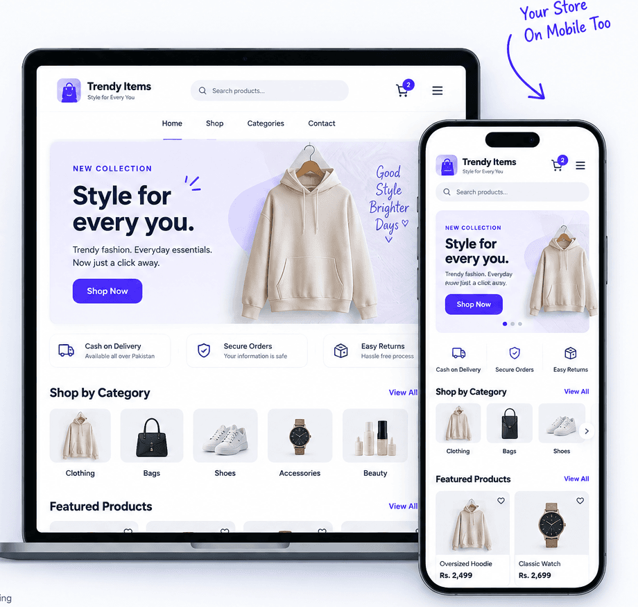 Sellivo storefront on mobile
